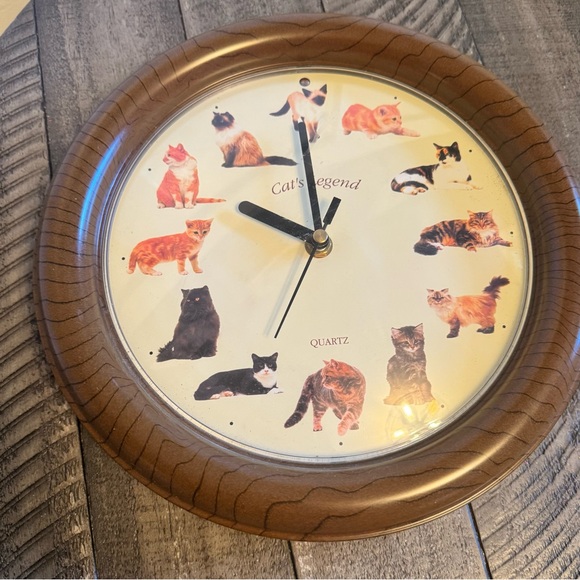 Vintage Quartz Cats Kittens Legend Animal Sound Wall Clock MCM Home Decor - Picture 1 of 9